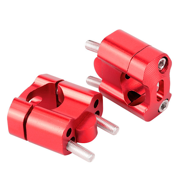Par 22mm/28mm 1/8in 7/8in Motorcykel Styrefäste Klämmor Höjare Adapter CNC Aluminiumlegering Röd