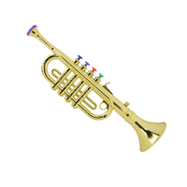 Kid trumpet guldbelagd plast barn förskola musik leksak gåva blåsinstrument
