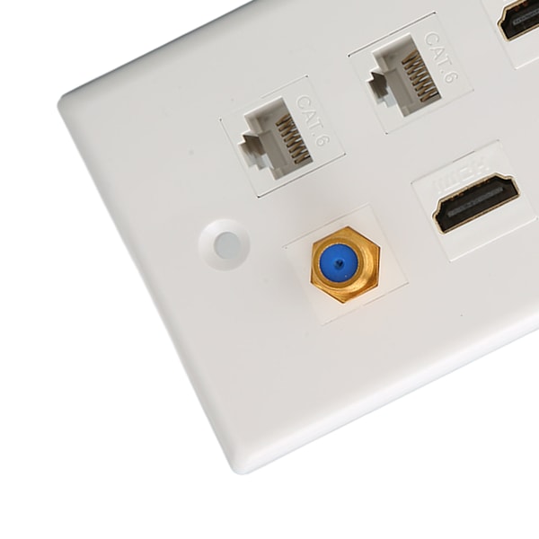 HD Multimedia Interface Vægplade 6 Porte TV F Hoved CAT6 Netværk AV Vægplade til Hjemmet