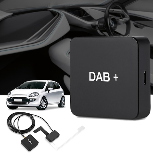 DAB 004 DAB Box Digital Radio Antenne Tuner FM Transmission USB Drevet til Bilradio Android 5.1 og Derover (Kun til Lande der har DAB Signal)