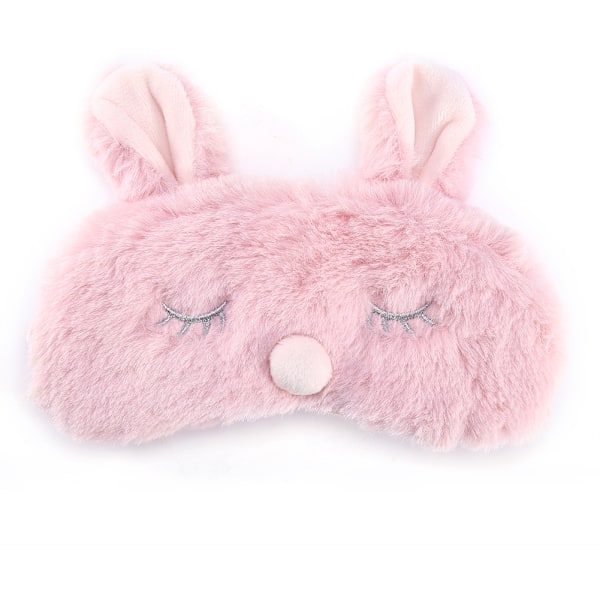 Söt Djurögonmask för Sömn, Julhjort Vinterkartong Napp Ögonskyddsmask Rosa Kanin