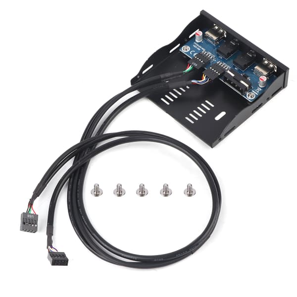 USB2.0 HDAUDIO Floppy Frontpanel 3.5'' 9Pin til 2 USB2.0 Interface med Mikrofon Audio