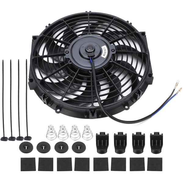 12 tommer Universal Tynd Bil Push Pull Elektrisk Motor Køleventilator 12V med Monteringssæt