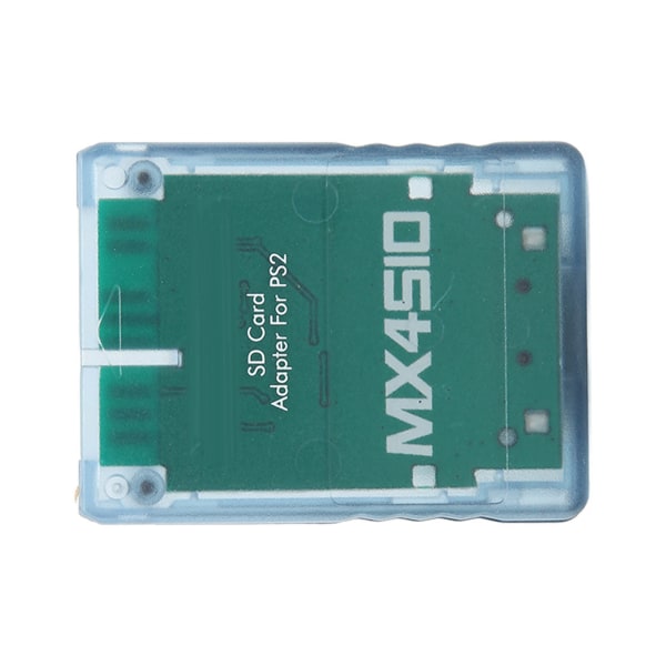 MX4SIO SIO2SD minneskortadapter Handgjord stabil ersättningsminneskortläsare för PS2 Transparent Blue