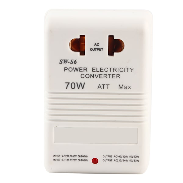 70W 110V/120V till 220V/240V Spänningsomvandlare Transformer (CN Standardkontakt)