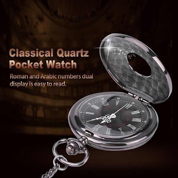 Klassisk Quartz Analog Legering Lommeur Halskæde Vedhæng med Kæde