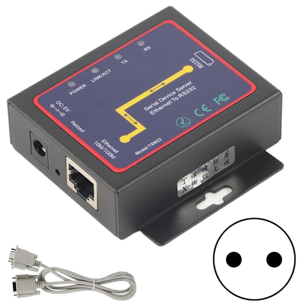 RJ45 till RS232 Enkel Seriell Server PluG in RS‑232 till TCP/IP Konverterare