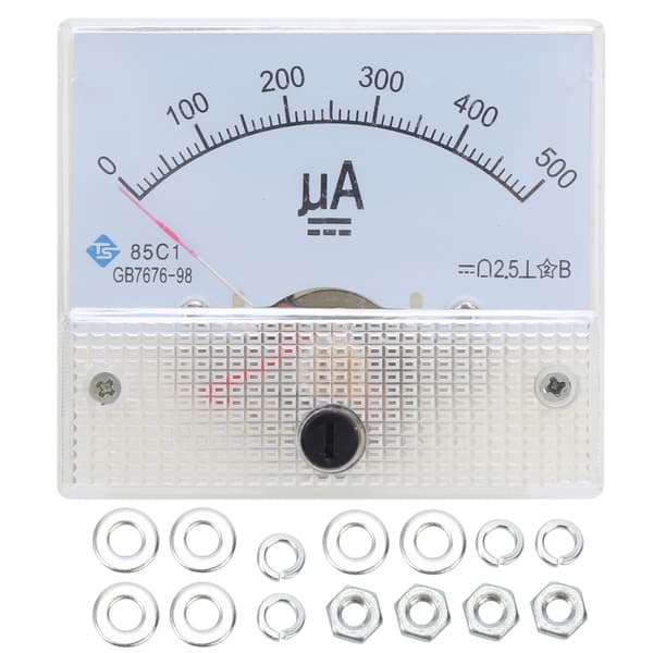 85C1 DC 0~500UA ABS Pointer Amperemeter Ampere Meter Panel Høj Nøjagtighed Strømmåler