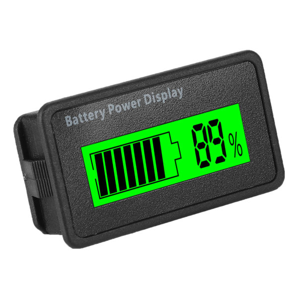 Grønn Bakgrunnsbelyst GY-6H Batteristrømdisplay 12-48V Universell Batterikapasitetsindikator Voltmeter