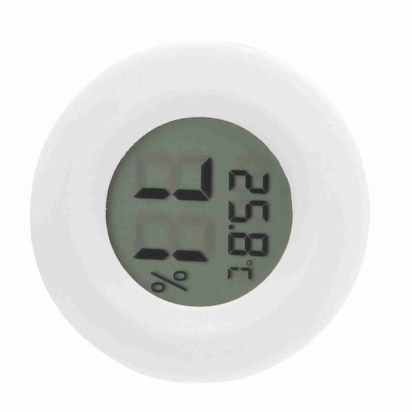 Mini Digital LCD Termometer Hygrometer Rund Form Temperatur Fuktighetsmåler for Reptil