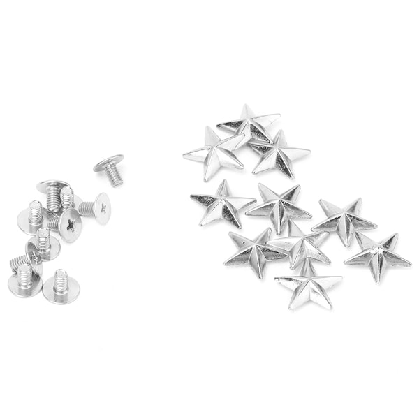 10 st Metallstjärnstuds Nitar Spik Skruv för Läderhantverk Väskor Skor DIY Dekoration (14mm silver)