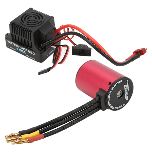 S3650 4300KV Harjaton Moottori 60A Harjaton ESC Combo-setti 1/10 RC-auton päivitysosiin