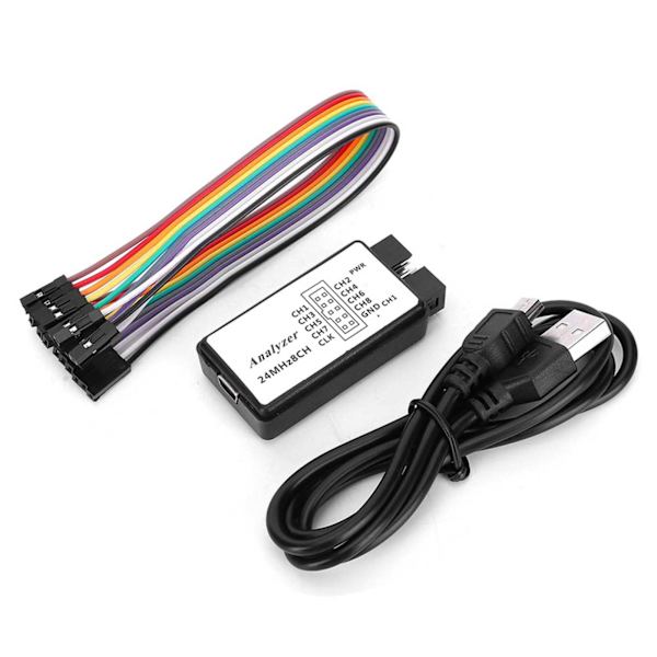 USB Logikanalysator Enhedssæt Mini Digital Lommeformat 8 Kanal Input Hukommelse 24MHz