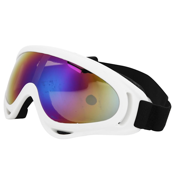 PC Vindtäta Skidglasögon Motorcykel Unisex Utomhus Sport Cykling Skyddsglasögon för Vuxna Barn Vit Ram Färg Linser
