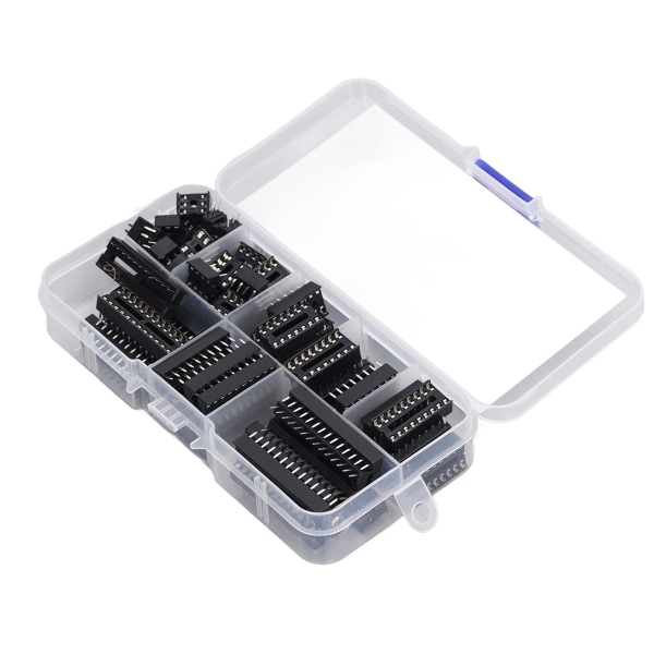 66st IC Chip Sockel Insualted Plastic Flat Pin IC Sortiment Kit Kretskomponenter 6P till 28P