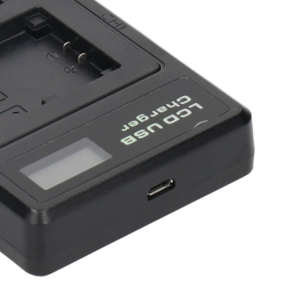 Batterioplader i plastik med LCD-display, dobbelt kamera batteri opladning til NP‑FV100