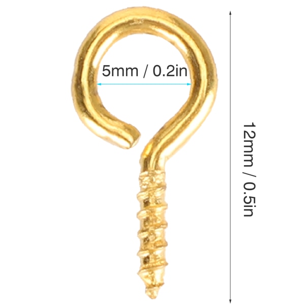 200st Pärlskruv Ögonpinne Pin Hängande Anslutning Skruv Spike DIY Gör smycken Tillbehör gyllene