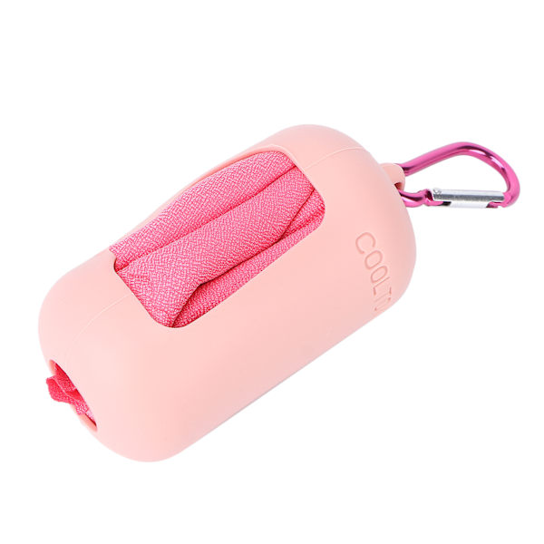 Bärbar Kylhandduk Mjuk Andningsbar Mikrofiberhandduk Multifunktionell Sporttillbehör Rosa
