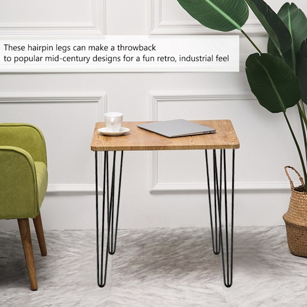 4 stk./sæt 28 tommer/30 tommer hårnålsformede metal møbelbordben massivt jern laptopbord (30 tommer)