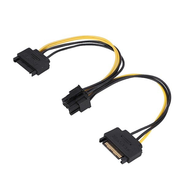 DUAL SATA 15pin uros - 8pin naaras PCI-E virtasovitin kaapeli 20cm