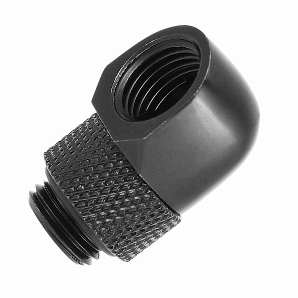 90 Grader PC Vandkøling To-berørings Fitting G1/4 Gevind Albue Barb Connector til Slange Sort