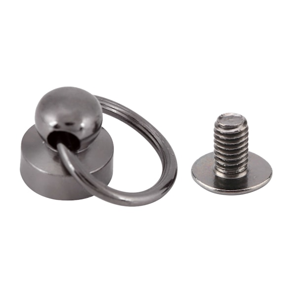20 stk. DIY Læderhåndværk Metal Rivet med Ring Spænde til Taske / Telefon Cover Dekoration (sort)