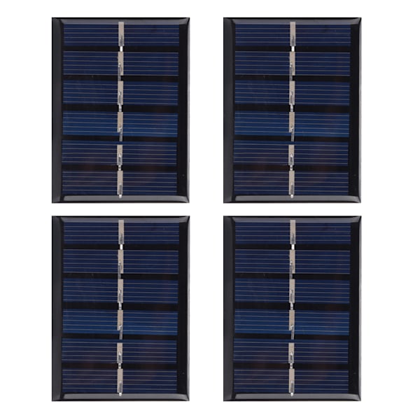 4 kpl 3V 0,3W Monikiteinen Silikoni DIY Turvallinen Aurinkovoiman Latauspaneeli Kaapelilla 65x48mm