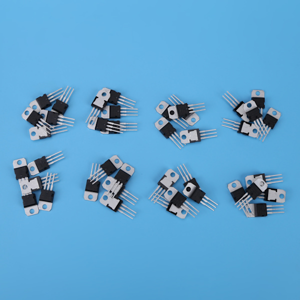40 stk. 8 Typer 7805 7809 7812 7815 7905 7912 7915 LM317 to-220 Transistor Sortimentsett