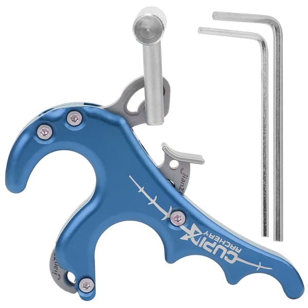 Metall Slipphjelp Fire Fingregrep Tommel Caliper Trigger Compound Bue Tilbehør Blå