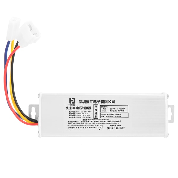 36-72V till 12V 20A 240W DC-omvandlare Adapter Spänningstransformator (extern kabeldragning)
