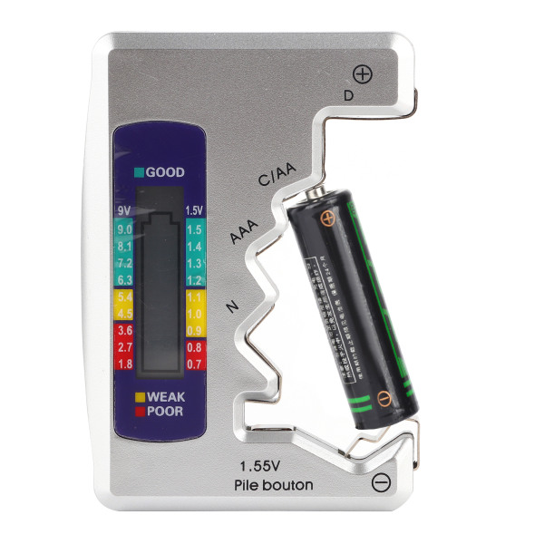 Digital Battery Tester Batterikapacitet Detektor Checker Mätverktyg 90 x 60 mm