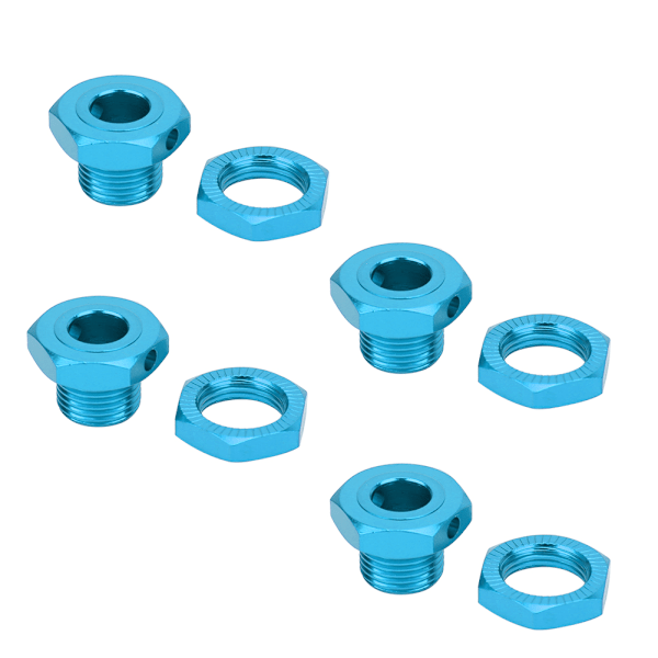4 st RC Hjul Hex Driver 17MM Aluminiumlegering Hjul Hex Kopplingskit för HSP 1/8 RC Bil Blå