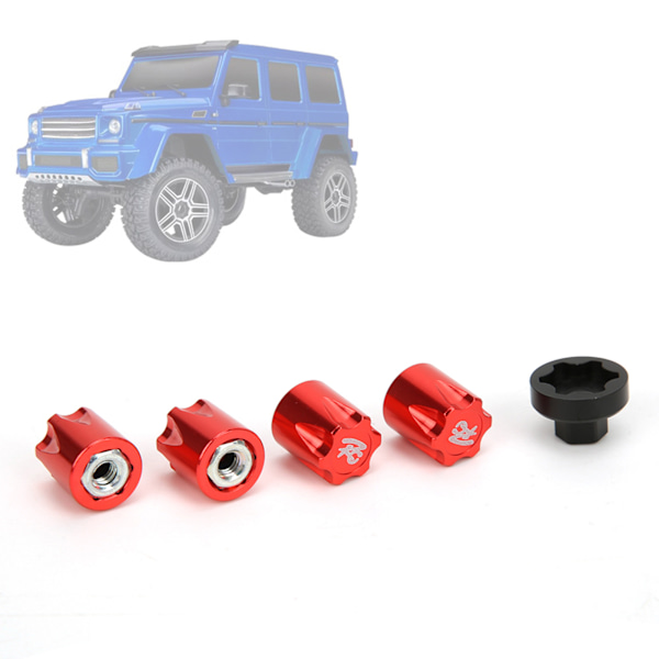 4st Hjulnav Centrumkåpa M4 Mutter Passar Traxxas TRX4 för Axial SCX10 90046 D90 för Tamiya