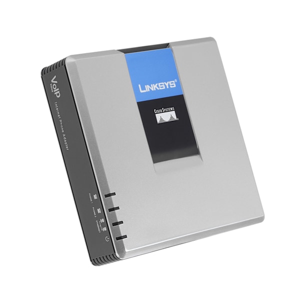 VoIP Gateway Internettelefon 2 Portar Adapter SIP RJ45 Kabel För Linksys PAP2T 100‑240V