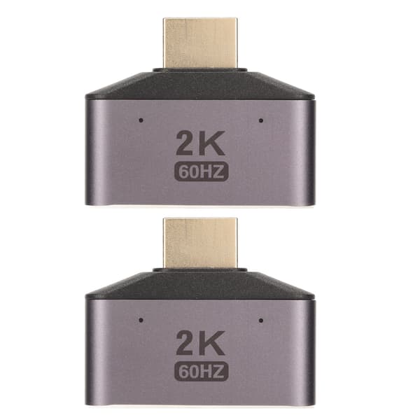 HD Multimedia Interface 1 til 2 Adapter Han til Dobbelt Hun 2K 60Hz Video Splitter med Indikatorlys 2 stk