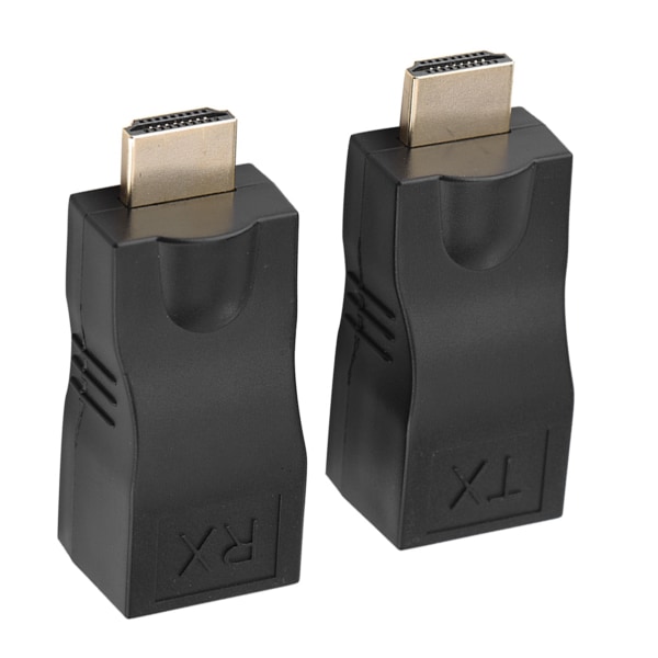 2x HDMI 30m Til RJ45 Nettverkskabel Forlenger Konverter Repeater Over CAT‑5e CAT6