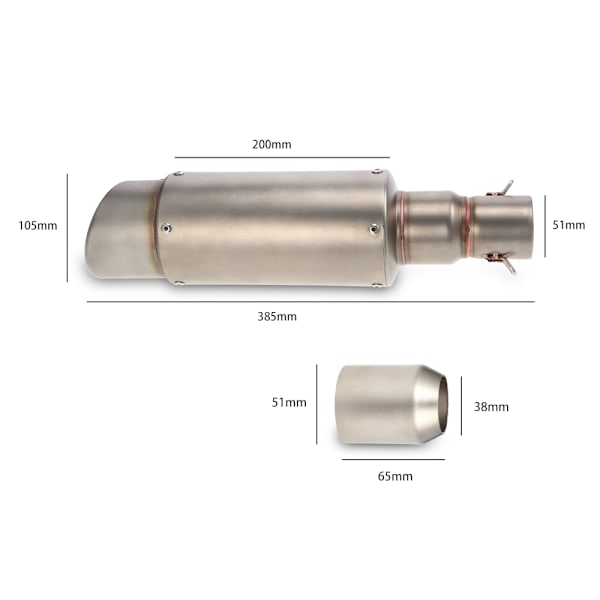 38-51mm frostad färg Oblique tail Refit Avgasljuddämpare Med passform för Motorcyklar ATV Universal