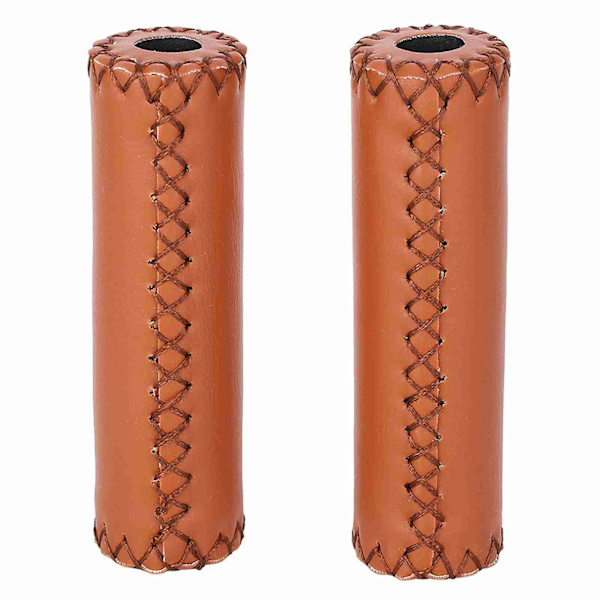 1 Par Tre Farger Retro Kunstig Lær Sykkelstyre Håndtak Deksel Grips