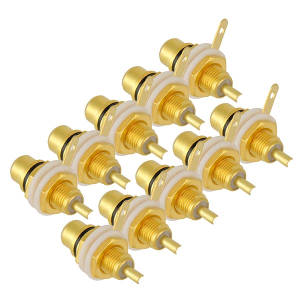 10 stk. forgyldt RCA Jack Terminal Hun Socket HIFI Audio Connector (Sort)