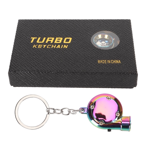 LED Turbo nyckelring med ljud och ljus Batteridriven metall elektrisk elektronisk bil turbo nyckelring hängsmycke