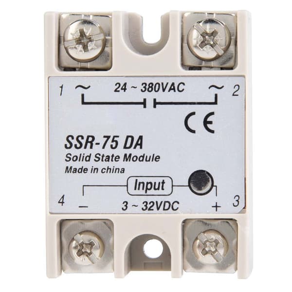 DC AC Solid State Relé SSR-75DA 75A 3-32VDC til 24-380VAC SSR