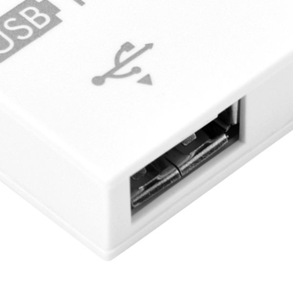 Hub USB2.0 Han till 2-Port USB Dubbel Laddare Splitter Adapter Konverterare Koncentrator (Vit)