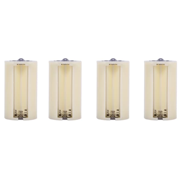 4 stk. Universal 3 AA til D Størrelse Parallel Batteri Konverter Adapter Holder Kasser Hvid