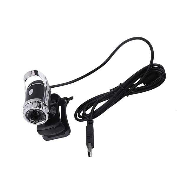 12M Pixels Clip-on Webcam Webkamera HD 360° Roterende Stativ Indbygget Mikrofon til PC Sølv