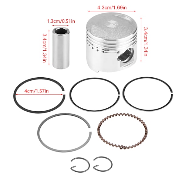 43mm Kolvringssats för GY6 Horisontell Motor Scooter Moped Motorcykel