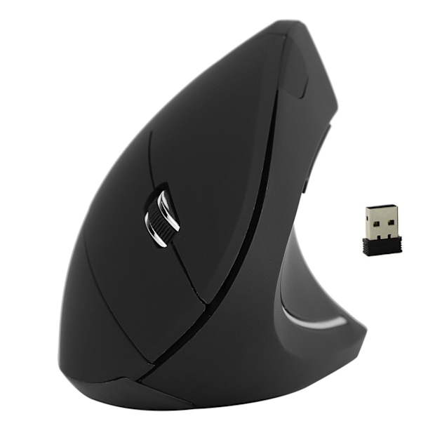 2,4 GHz Optisk 1600 DPI Trådlös Ergonomisk Vertikal Spelmus Ingen fördröjning för PC Bärbar dator Svart