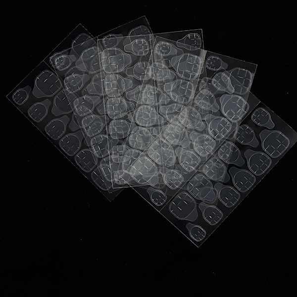 Neglekunst Transparent Dobbeltsidig Teip Falsk Neglelim Klistremerke (24 stk x 50 ark)