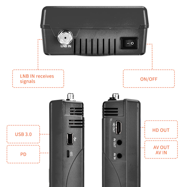 GTMEDIA V8 Finder 2 TV Signal Finder Meter DVB-S/S2/S2X Signalmottaker 3,5-tommers LCD-skjerm H.264 Automatisk Beregning av Vinkel 4000mAh Batteri