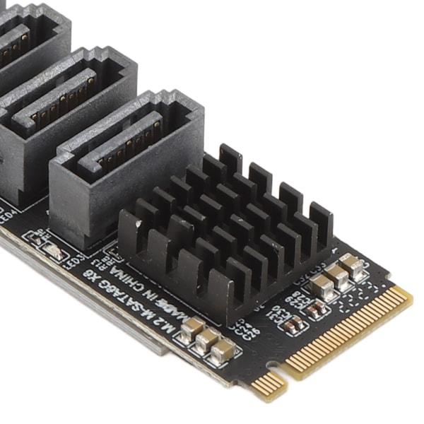M.2 till SATA3.0-adapterkort 6 Gbps High Speed ​​ASM1166 M.2 PCIE till SATA-expansionskort med smart indikator