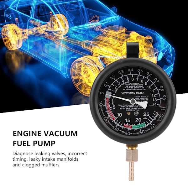 Bilmotor Vakuum Brændstofpumpe & Vakuum Tester Måler Karburator Tryk Diagnostik Lækage Tester